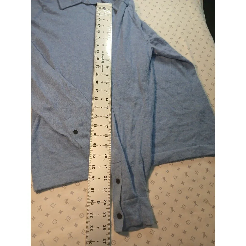 Neiman Marcus 100% Cashmere Cardigan With Pockets, Blue, Men's Size Large